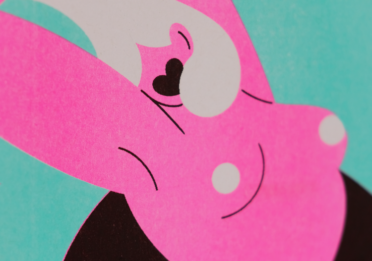 Flower Pink, Riso Print